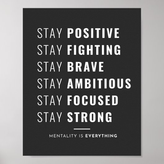 Blijf positief Blijf vechten Positief Poster (Voorkant)