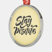 Blijf positief geel metalen ornament (Links)