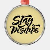 Blijf positief geel metalen ornament (Voorkant)