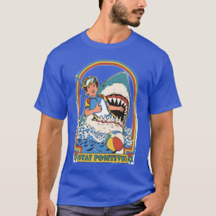 Blijf Positief – Grappige Retro-Duiker in Haaienbe T-shirt