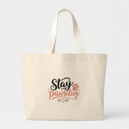 Blijf Positief Grote Tote Bag