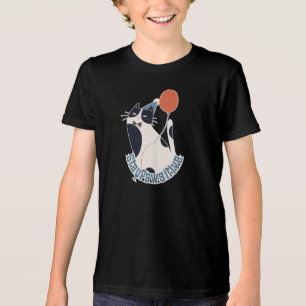 Blijf Positief Jeugd Tri-blend Tuxedo Kat Verjaard Shirt