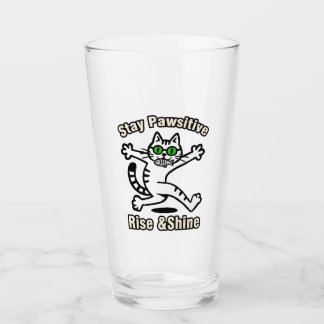 Blijf Positief Kat Glas