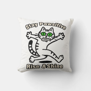 Blijf Positief Kat Kussen