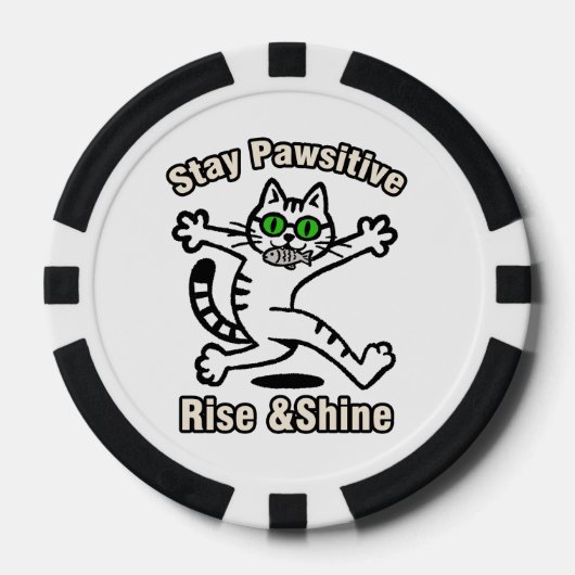 Blijf Positief Kat Poker Chips (Voorkant)