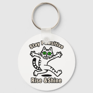 Blijf Positief Kat Sleutelhanger