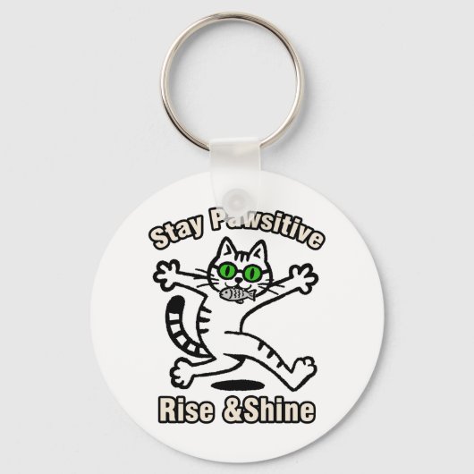 Blijf Positief Kat Sleutelhanger (Voorkant)