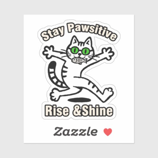 Blijf Positief Kat Sticker (Vel)