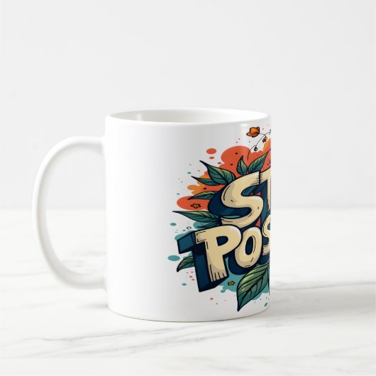 Blijf positief koffiemok (Links)