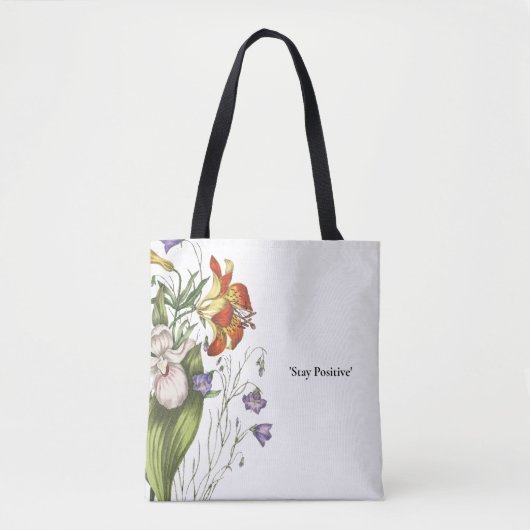 Blijf positief Mindset  Flower Canvas tas (Voorkant)