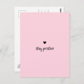 Blijf positief roze Briefkaart (Voorkant / Achterkant)