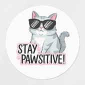 Blijf positief! Schattigee Cat Sticker – Fun en En (Design 2)