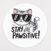 Blijf positief! Schattigee Cat Sticker – Fun en En (Design 1)