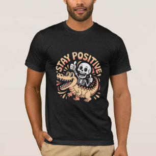 Blijf Positief Skelet en Krokodil T-shirt