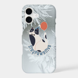 Blijf Positief Tuxedo Kat iPhone 17 Winter Vorst