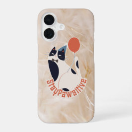 Blijf Positief Tuxedo Kat Warm Esthetisch iPhone 16 Hoesje