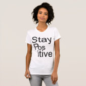 "Blijf positief" V-nek T-shit T-shirt (Voorkant volledig)