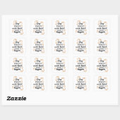Blijf positief, werk hard, zorg dat het gebeurt. vierkante sticker (Vel)