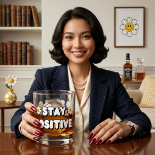 Blijf Positief Whisky Glas