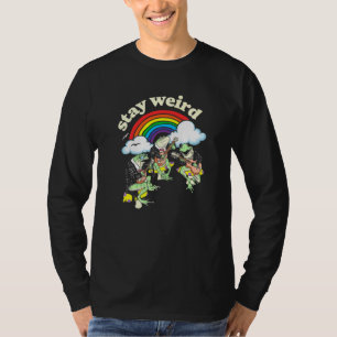 Blijf raar! Cute Frogs Guitar Banjo & Rainbow Musi T-shirt