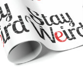 Blijf raar gestresste tekst cadeaupapier (Rol Hoek)