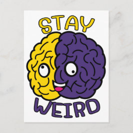 Blijf raar - Goofy Face Brain Briefkaart