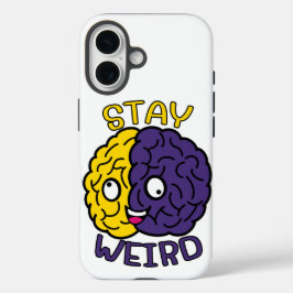 Blijf raar - Goofy Face Brain iPhone 16 Hoesje
