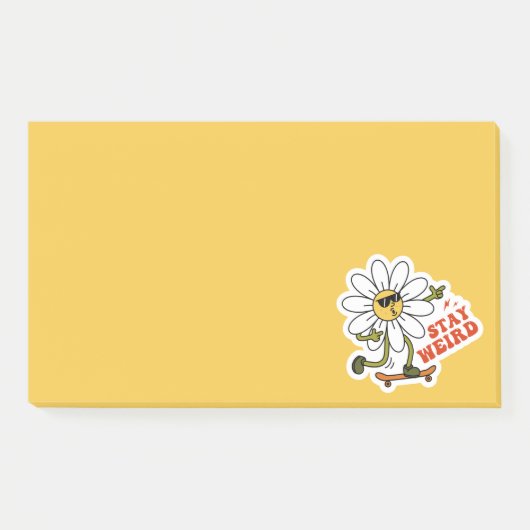Blijf raar skateboarden Daisy Post-it® Notes (Voorkant)