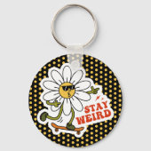 Blijf raar skateboarden Daisy Sleutelhanger (Voorkant)