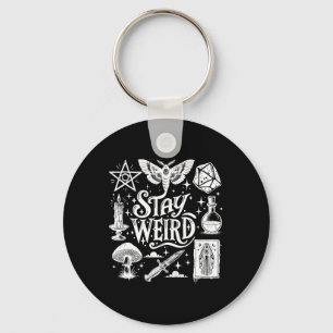 Blijf raar Witchy Vibes Witch Spooky Seizoen Geluk Sleutelhanger