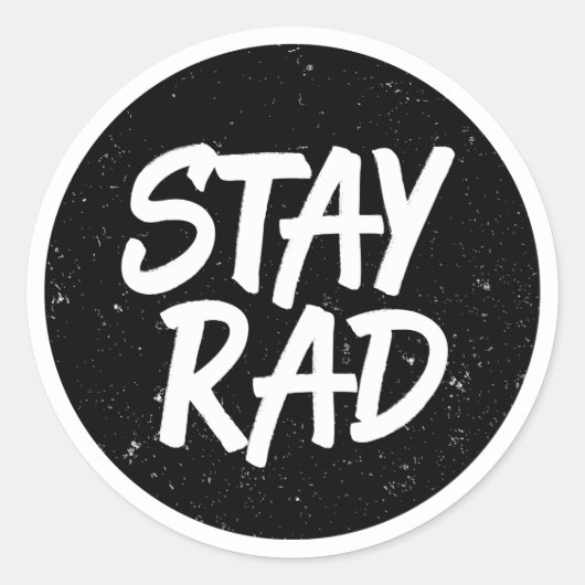 Blijf Rad Typografie Ronde Sticker (Voorkant)