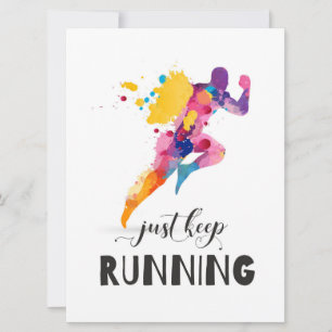 Blijf rennen Motiverende quote voor hardloopcadeau Kaart