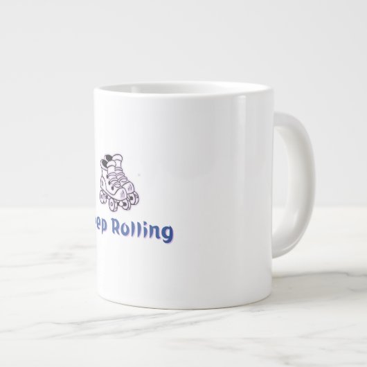 Blijf retro Schaatsen rollen Extra Grote Beker (Voorkant rechts)