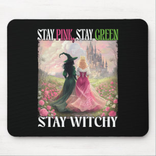 Blijf Roze Blijf Groen Blijf Witchy Witch Hallowee Muismat