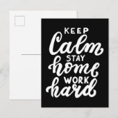 Blijf rustig aan thuiswerk hard briefkaart (Voorkant / Achterkant)