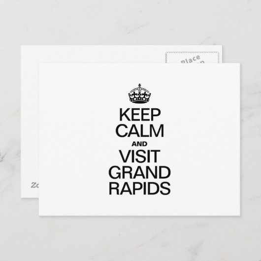 BLIJF RUSTIG EN BEZOEK GRAND RAPIDS BRIEFKAART (Voorkant / Achterkant)