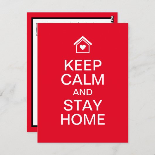 Blijf rustig en blijf thuis briefkaart (Voorkant / Achterkant)