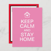 Blijf rustig en blijf thuis briefkaart (Voorkant / Achterkant)