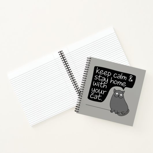 Blijf rustig en blijf thuis met uw kat notitieboek (Binnen)