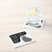 Blijf rustig en blijf thuis met uw kat vierkante kartonnen onderzetter (Insitu)