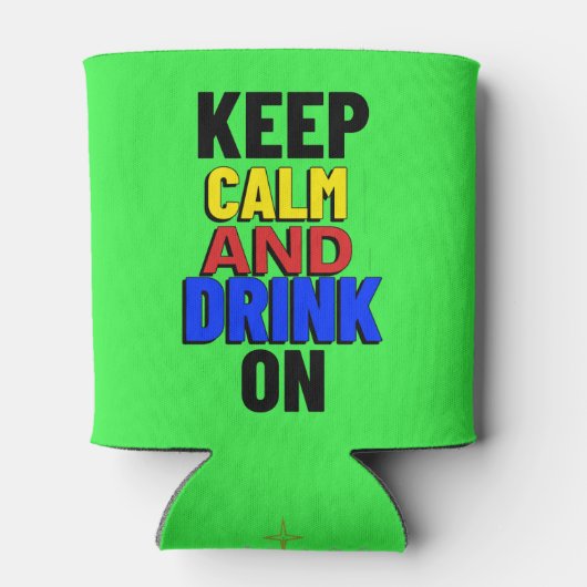 Blijf rustig en Drink te Koelbox Blikjeskoeler (Achterkant)