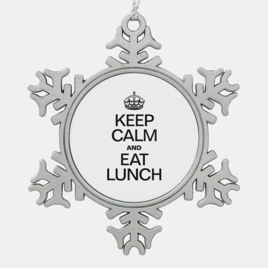 BLIJF RUSTIG EN EET LUNCH TIN SNEEUWVLOK ORNAMENT (Voorkant)