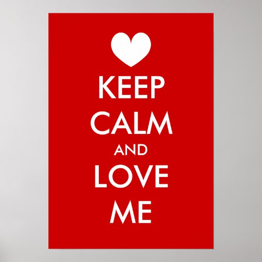 Blijf rustig en hou van me poster met hart | Aange (Voorkant)