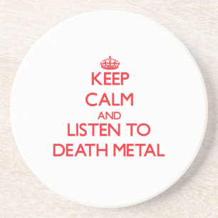Blijf rustig en luister naar DOOD METAL Zandsteen Onderzetter