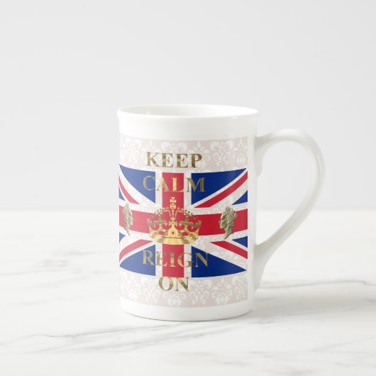 Blijf rustig en rustig aan doen porselein kop (Rechts)