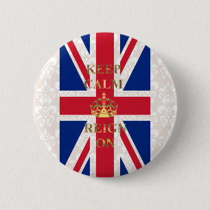 Blijf rustig en rustig aan doen ronde button 5,7 cm