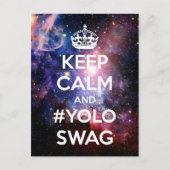 Blijf rustig en #yoloswag briefkaart (Voorkant)