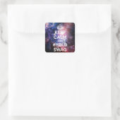 Blijf rustig en #yoloswag vierkante sticker (Tas)