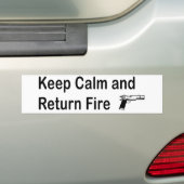 Blijf rustig met vuurwapen bumpersticker (Op auto)