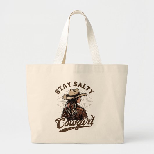 Blijf Salty Cowgirl Canvas tas | Westerne retro ta (Voorkant)